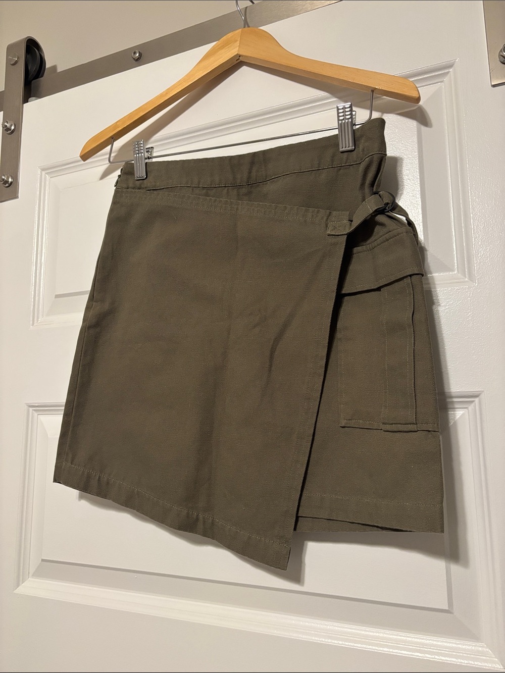 Urban Outfitters Utility Wrap Olive Green Mini Skirt